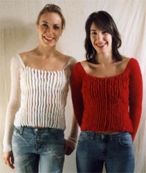 Pullover: Etaine in Wei&szlig; und Rot